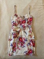 Lipsy Bodycon Party Cocktail Event Dress Multicoloured Floral print size 10