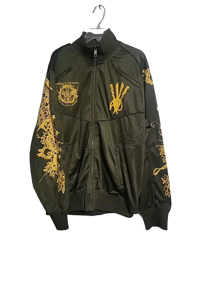 ARTFUL DODGER VERDE OLIVA Chaqueta Cremallera Completa IMPRESIÓN TOTAL Death Of A Craftman XXL Foto 2 de 4