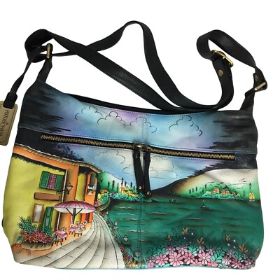 Anuschka NEVER USED Handpaint Leather Shoulder Bag Cross Body Venice Italy NEW