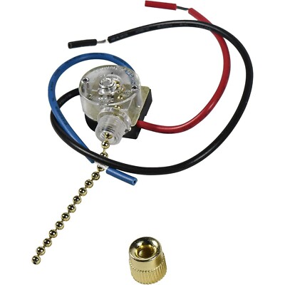 Ceiling Fan Switch for Zing Ear ZE-110 3-Way 3-Wire Pull Chain Fan Light Switch