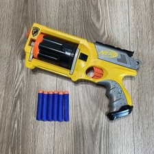 Nerf N Strike Maverick Rev 6 Yellow Revolver Dart Toy Gun Blaster  Darts.