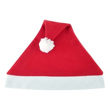 Weihnachtsmützen Set – 12 Stück, Rot Aus Filz, Mit Weißem Rand & Bommel, Für Partys & Dekoration