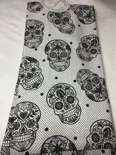 ROCK HILL HOME 2 KITCHEN TOWELS GRAY BLACK DAY OF DEAD 18 X 28 NWT