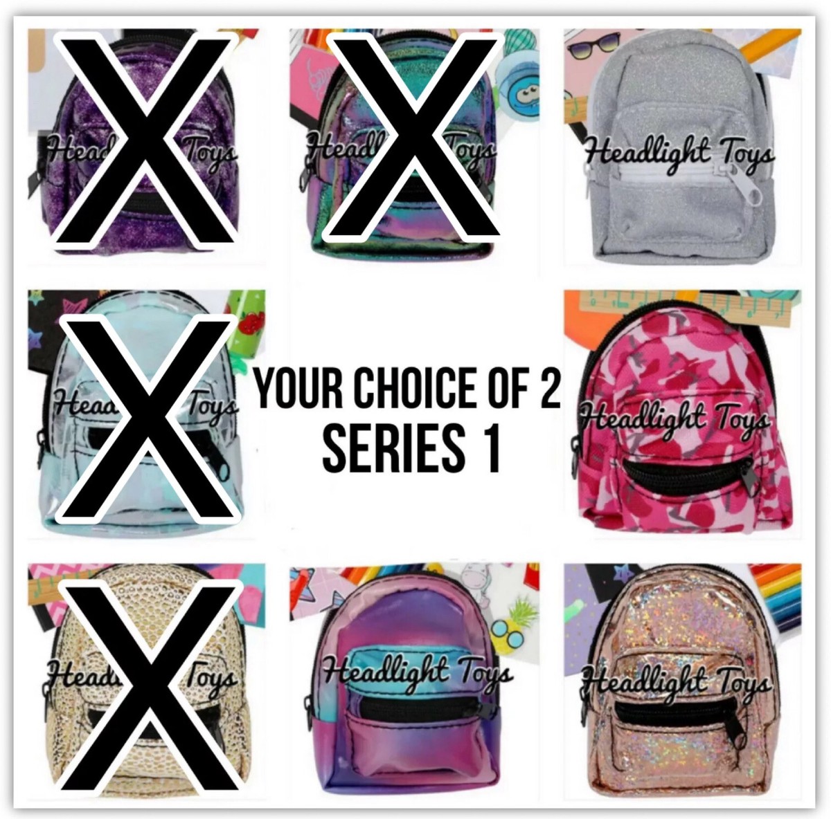 Series (Choice of 2) REAL LITTLES Mini Backpacks Micro