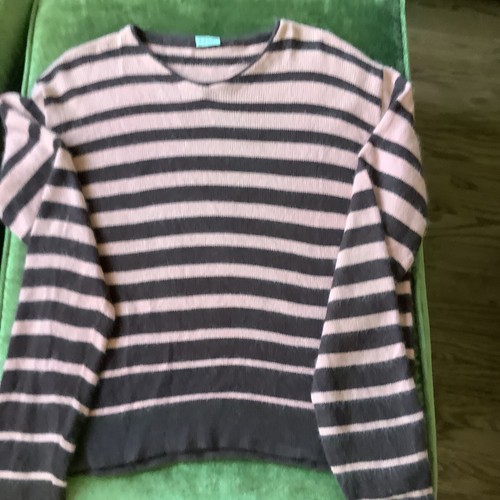 Paul Smith Women Angora Striped Vintage Sweater Size M Pink Chocolate Brown - Picture 5 of 6