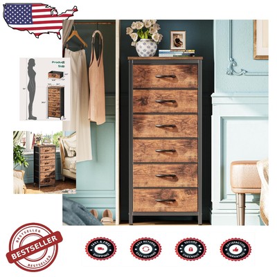 Multi-Functional 6 Drawer Fabric Dresser for Bedroom and Closet Organization