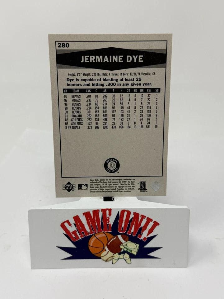2004 Upper Deck Vintage Baseball Jermaine Dye Card #280 - Image 2 of 2