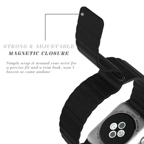 Magnetic Leather Loop Strap Apple Watch Band for iWatch Series 9 8 7 6 5 4 3 2 - Picture 10 of 36