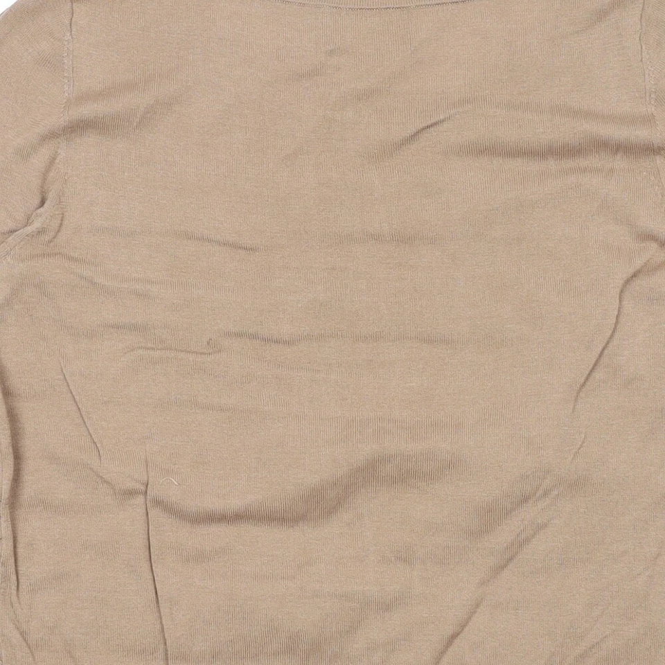 Pure Womens Brown Round Neck Silk Pullover Jumper Size 12 - Image 4 of 4