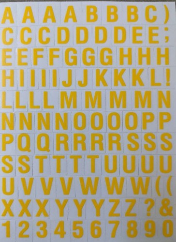 PLATE 108 TO 110 STICKER NUMBER LETTER 1CM HEIGHT COLOR TO CHOOSE - Picture 22 of 29