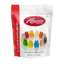 Albanese World's Best 12 Flavor Gummi Bears (1-Bag) 7.5 Oz 