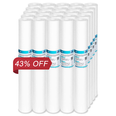 25 Pack 1/5/10/20 Micron 20''x2.5'' Sediment Water Filter Whole House Replacement