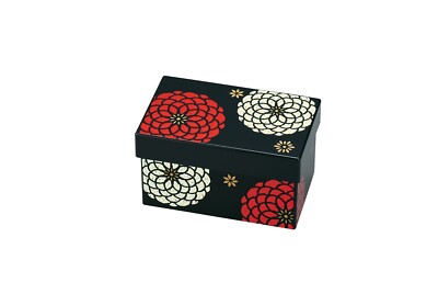 Bento Box Lunchbox Brotdose HYAKKA-HAKO aus Japan Chrysanthemen schwarz