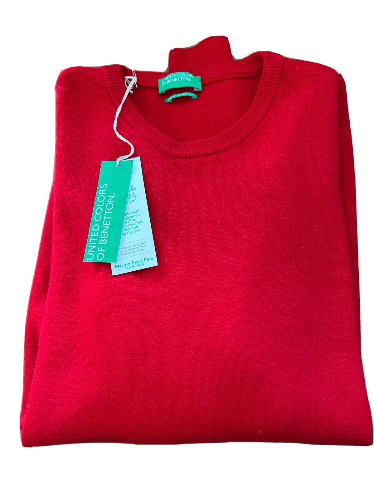 United Colors Of Benetton 100% Wool Sweater, Red Sweater, Menu0026#039;s Extra  Large XL | eBay