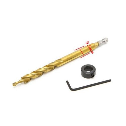 Hex Pocket Hole 3/8in Step Drill Bit Stop Collar Set For Kreg Jig Guide 9.5mm