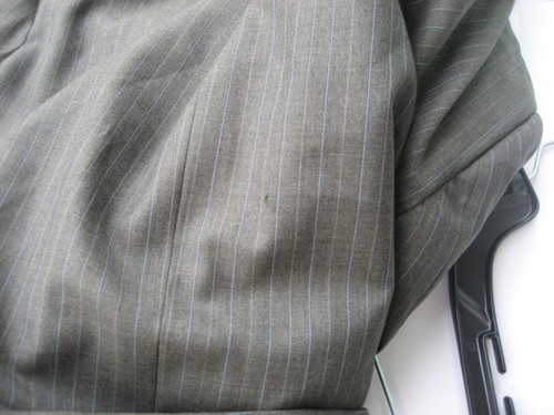 Oxxford Clothes Mens Blazer Jacket, Gray Striped Super 120'S Wool, Size US 46R - Picture 10 of 12