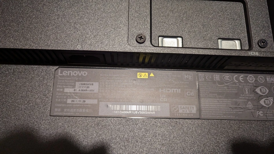 New Lenovo ThinkVision T27p-10 27” Wide UHD Monitor with USB-C (4K) - Image 3 of 4