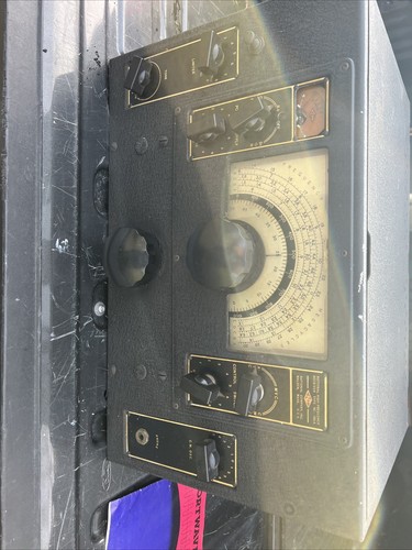 Vintage National Company NC-100A High Frequency Receiver and headset untested