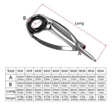 40Pcs/Box Fishing Rod Guide Tip Top Guide Fishing Rod Building & Repair 10 Size