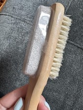 Foot Pumice Stone Brush Wooden Handle Callus Remover Nail Cleaner Tool, New, USA