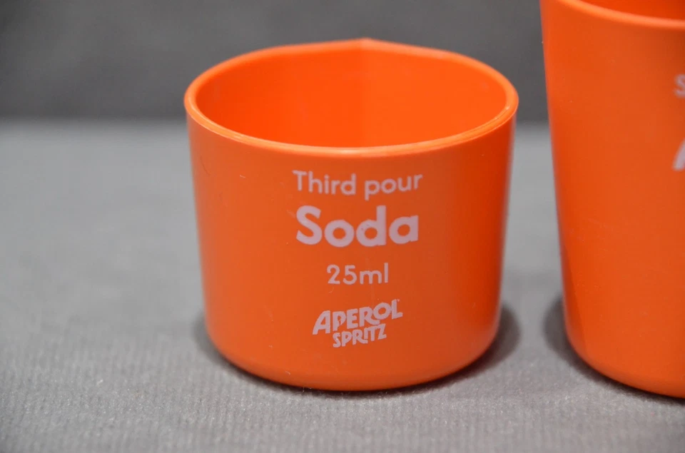 Genuine Aperol Spritz Perfect Serve 3-Part Plastic Jigger Set 25ml 50ml 75ml NEW - Image 2 of 4