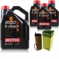 Mann Inspektionspaket 8L Motul 8100 X-Clean+ 5W-30 FüR Audi A6 Allroad 3.0 TDI