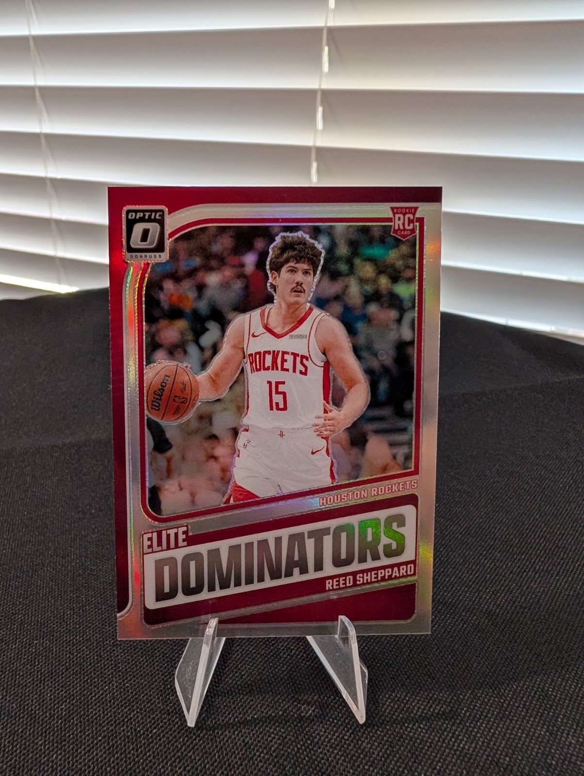 2024-25 Donruss Optic REED SHEPPARD Holo Elite Dominators Rookie #5 Rockets