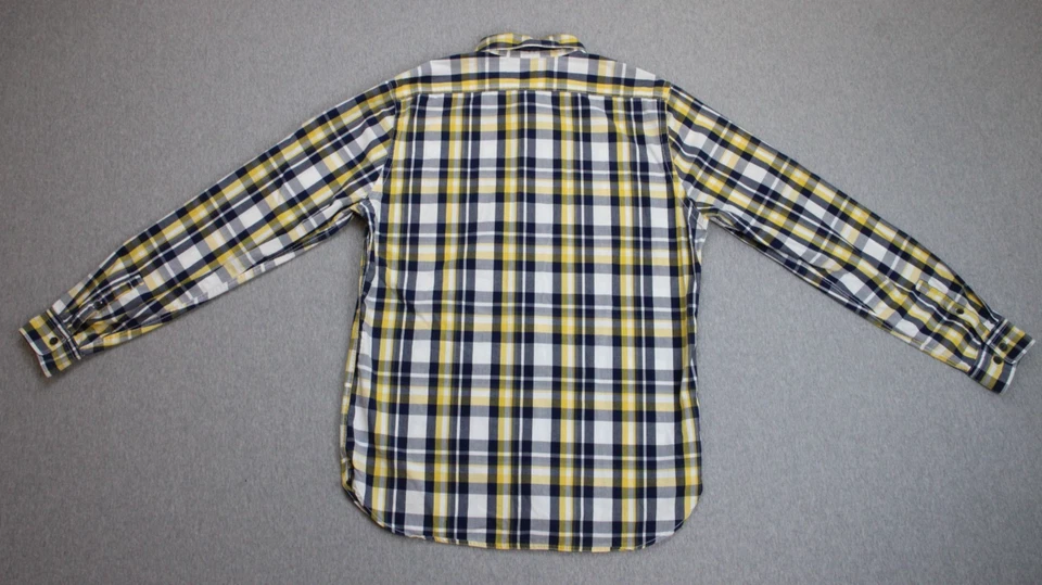 Camisa Express Para Hombre Talla M Manga Larga 100% Algodón Abotonada Cuello Cuadros Foto 3 de 4