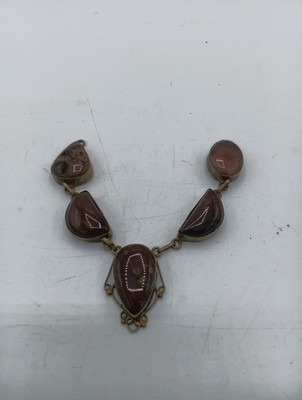 VERY PRETTY STERLING & JASPER Broken Necklace Mark 925