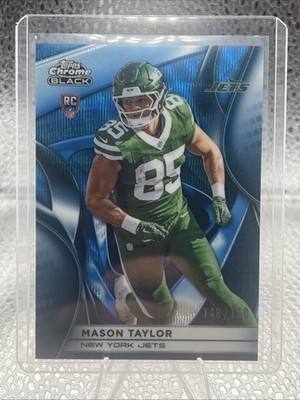 2025 Topps Chrome Black #138 Mason Taylor Blue Refractor /150 #138 RC Jets
