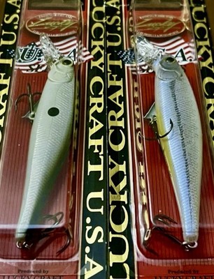 2 Lucky Craft Pointer 100 SP Jerkbait Fishing Lures ANCHOVIE CHRT BLY/LIVE FRN P