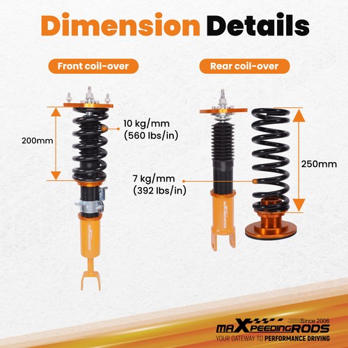 24 Way Adjustable Coilover For Nissan 350z Z33 2003–2008 Skyline Coupe V35 03-07 - Picture 9 of 12