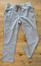 Figs Women's Large Light Grey Kade Cargo Scrub Pant Technical Collection