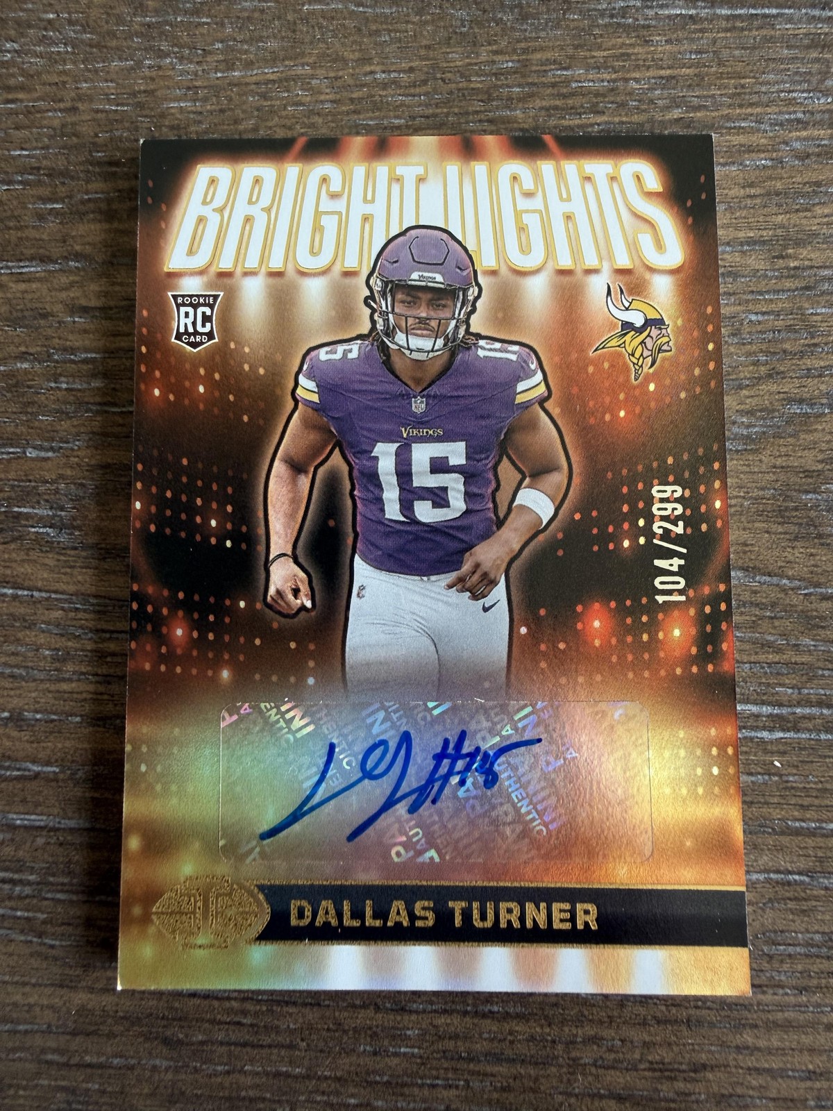 Dallas Turner Panini Illusions Bright Lights Signatures #BLSDTR Base