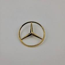 Mercedes Benz Gold Tone Three Pointed Star Car Emblem Logo Badge With Mount Nut Mercedes Benz Gold Tone Three Pointed Star Car Emblem Logo Badge With Mount Nut
