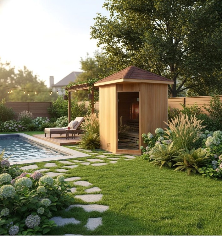 NEW Outdoor Canadian Hemlock Wet Dry Traditional Steam Sauna SPA 9KW  200F Temps