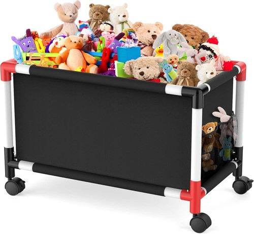 Extra Large Toy Box, Kids Storage Organizers with 360° Wheels, 120L Oxford...