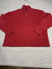 Polo Ralph Lauren Quarter Zip Men's L Burgundy Pullover Sweater Sweatshirt