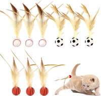 9 StüCk Katzenspielzeug Feder, Sportthema Katzenball Mit Federn, Interaktives Ca
