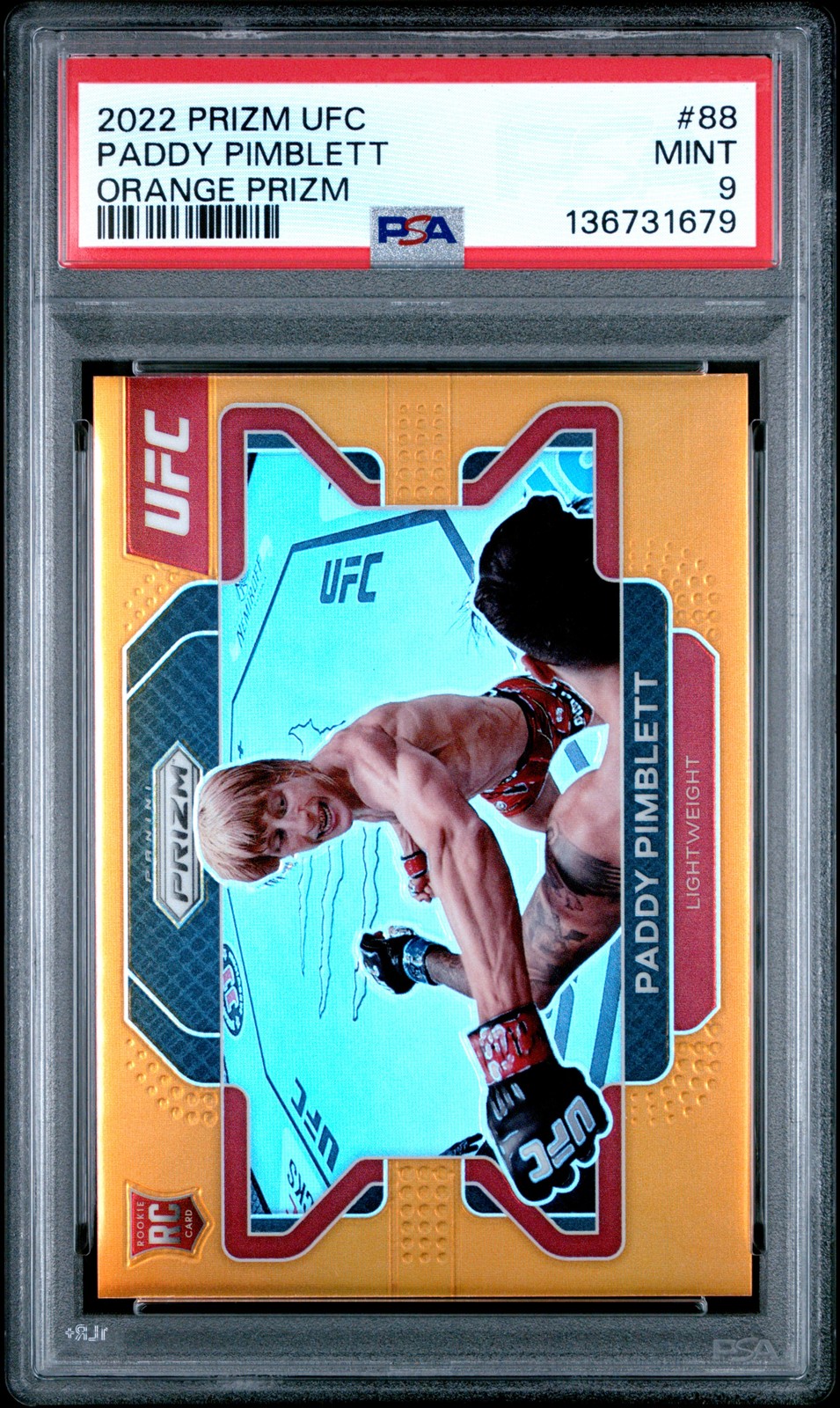2022 PANINI PRIZM UFC ORANGE PRIZM #88 PADDY PIMBLETT 27/99 PSA 9