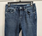 Gently Worn Stretchy High Rise Skinny Fit Cropped Size 2/26 Blue Jeans By CeCe — photo 5