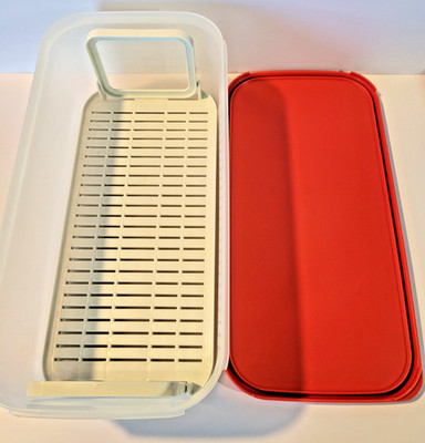 Vintage Tupperware 25 cup Produce Keeper 1718-5 w/ Strainer 1716-6 & Lid 1719-3