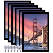 6 Sets 12x18 Picture Frames for Canvas Photo Poster Wall Gallery - Black