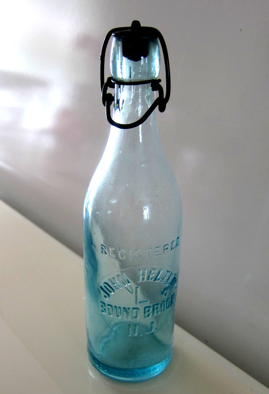 ANTIQUE BAILED BLOB BEER BOTTLE JOHN HELFEN  BOUND BROOK BOTTLING CO NJ