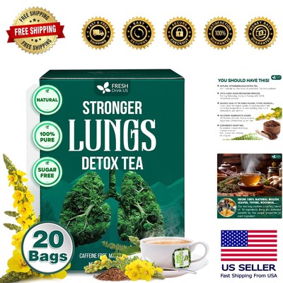 Soothing Herbal Tea for Lung Support - 20 Bags of Ginger, Elderberry & Ginseng