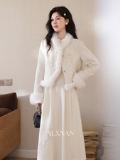 New Chinese Style Knitted Long Dress Women's Winter Apricot Long A-Line Skirts