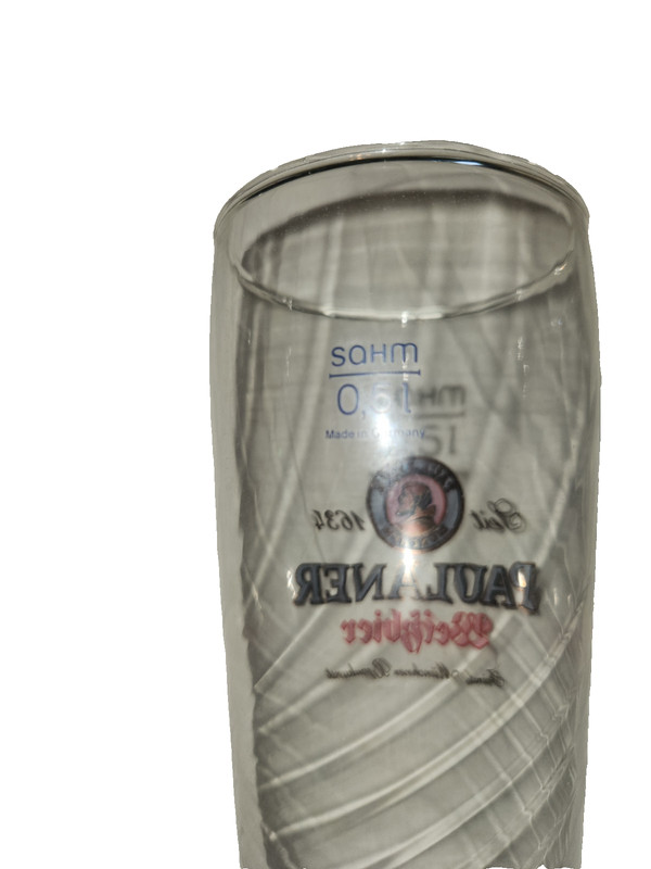 4 10” Paulaner Munchen Weissbeer Pilsner Beer Glass, Swirl Design 0.5L Germany