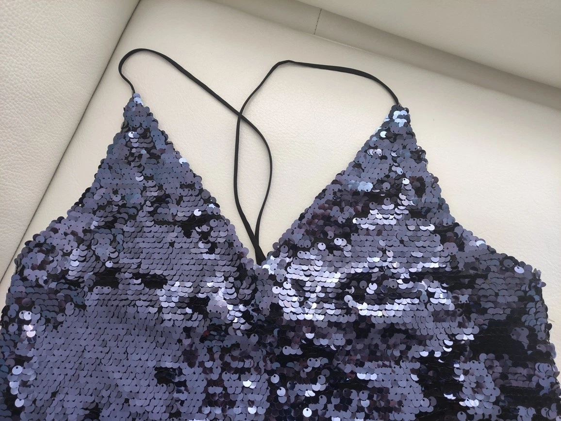 Top a canotta in full paillettes Donna, Bianco | TWINSET Milano