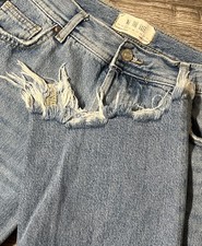 Free People We The Free Maggie Mid Rise Straight Raw Hem Jean SZ 26 28x28 