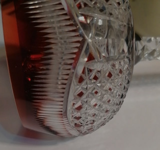 Roman Wine Glass Overlay Red Val Saint Lambert Great Cut Intricate Belgium